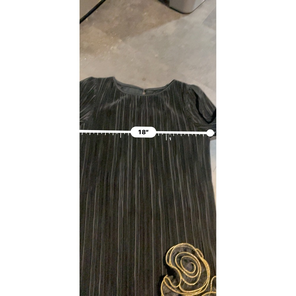 Vtg 80's After Dark Size 9-10 Dress Fringe Ruffle Black And Gold Gatsby F-141 - Picture 7 of 7